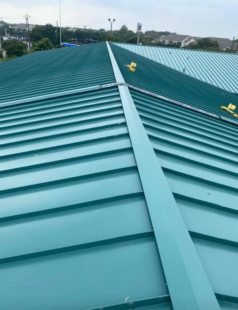 Green commercial metal roof ridge and valley for Metal Roof Repair in Thatcher
